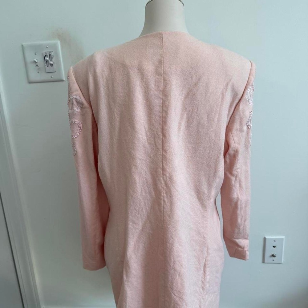 Vintage John Meyer Pink Embroidered Jacket & Scarf Set | Size 16 - Picture 6 of 8
